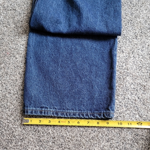 Cello 90s Baggy Distressed Frayed Highrise Dark Blue Junior's Jeans Size 9 NWT - Picture 6 of 9